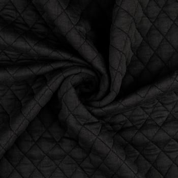 Vintage Jacquard Jersey mit Steppung, uni, schwarz